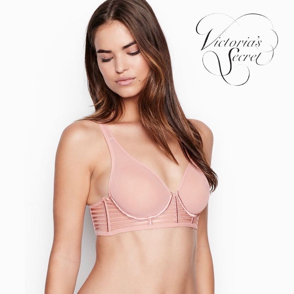 Victoria’s Secret Very Sexy Unlined Mesh Full-coverage Plunge Bra Size 32B NWT